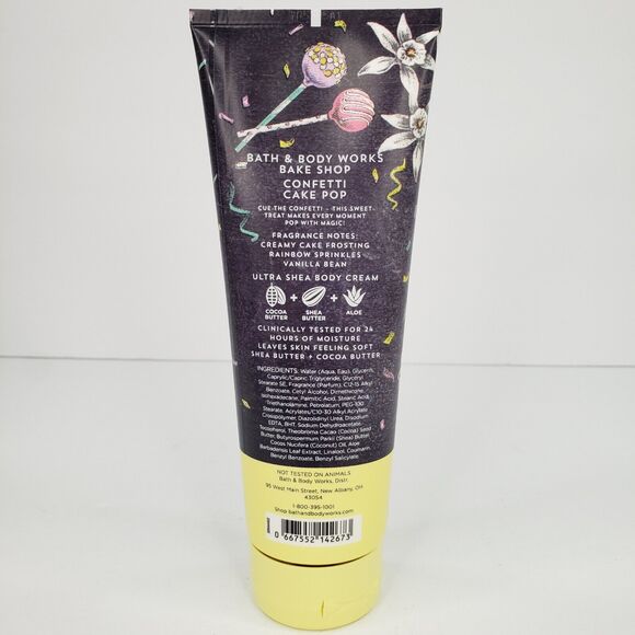 Confetti Cake Pop Bath Body Works Body Cream Lotion Cocoa Shea Butter Aloe - Picture 2 of 5